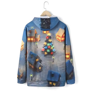 Sudadera con capucha de diseño de alta gama con estampado completo para hombre, estilo urbano, forro polar, cómoda para el invierno, para adultos. - Product Image 2
