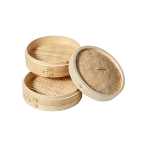 Cesta Vaporera de Bambú Sostenible de Alta Calidad, con Tapa de Acero Inoxidable y Vidrio Premium, Ecológica, en Oferta - Product Image 1