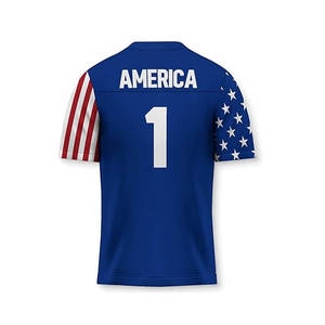 Maillot de rugby rétro en maille respirante à manches courtes, personnalisable pour équipes de football américain, avec votre propre design et logo sur mesure, vente en gros - Product Image 2