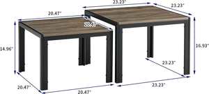 Square Modern Stacking <b>Table</b> with Wood Finished Industrial Rustic Brown End Side <b>Table</b> for Living Room Bedroom <b>Balcony</b> - Product Image 6