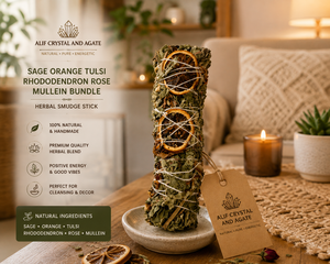 Sage Talsi Rhododendron Rose Mullein Dried Orange Herbal Smudge Bundle Handcrafted Eco-Friendly Natural - Product Image 1
