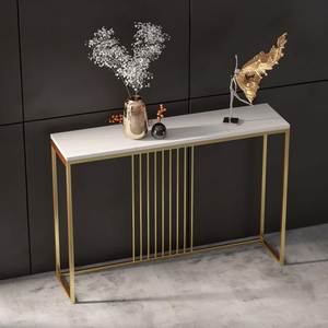 Elegant Metal <b>Console</b> <b>Table</b> With Marble Top Contemporary Accent Furniture For Stylish Hallway Interior Decoration Applications - Product Image 3