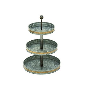 Nouveau support à gâteau vintage tendance à 3 niveaux en fer galvanisé pour mariages et anniversaires, fournitures de fête rondes en fer, taille et forme personnalisées - Product Image 4
