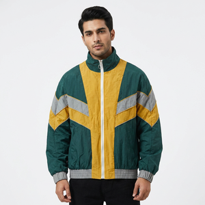 Custom Retro Color Block <b>Windbreaker</b> Jacket <b>Men</b> Vintage Patchwork Streetwear Hip Hop Oversized Lightweight Waterproof Coat - Product Image 1