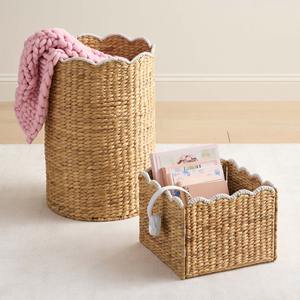 Panier de rangement tressé à la main en jacinthe d'eau, fabriqué au Vietnam, pour jouets et linge sale - Product Image 1