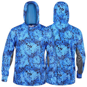 Chemises de pêche respirantes imprimées grande taille pour l'extérieur, personnalisées en polyester UPF 50+, à manches longues, anti-bactériennes, séchage rapide, pour la pêche en mer - Product Image 1
