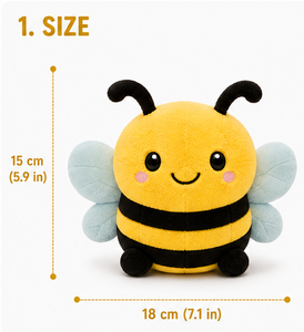 Peluche abeille pour chien, jouet à mâcher mignon pour chien, jouet couineur pour chien, jouet durable pour animaux de compagnie, jouet de dentition pour chiot, jouet interactif pour chien - Product Image 2
