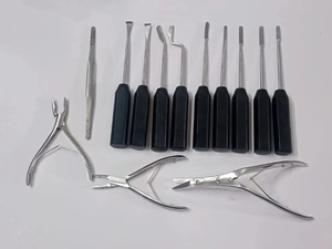 Ensemble d'instruments de rhinoplastie pour chirurgie plastique, 13 pièces, acier inoxydable, manuel, réutilisable, kit chirurgical nasal - Product Image 3
