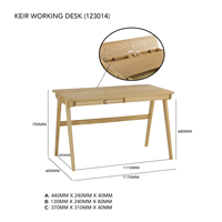 Table d'étude en bois durable LUOOMA de style moderne du milieu du siècle, avec installation facile et pieds robustes pour le bureau à domicile