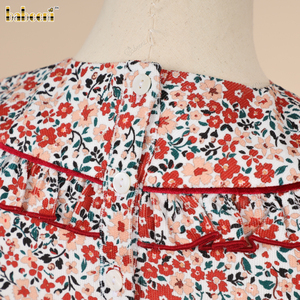 Vestido Casual Otoñal Vintage para Niñas, Estampado con Pequeñas Flores, ODM OEM al por Mayor, 100% Algodón, Manga Larga - DR4277 - Product Image 5