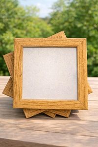 <b>Square</b> <b>Wooden</b> Photo Frame Natural Brown Rustic Style Home Decor <b>Wooden</b> Texture Acrylic Front Picture Frame for Tabletop Wall - Product Image 2