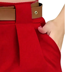 Shorts-jupe décontractés taille haute respirants pour femme, couleur unie, avec ceinture, pour le quotidien, mode printemps-été - Product Image 4