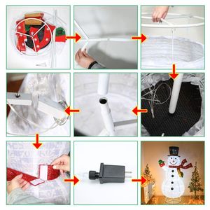 200-Light 6ft Retractable Snowman Garden Decoration 10% Flash Bubble 30v 3.6w Hand Inflatable Outdoor Holiday Yard Decorations - Product Image 4