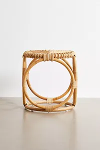 <b>High</b> Quality Handcrafted Natural Rattan <b>Stool</b> Bohemian Accent Seat, Decorative Side <b>Table</b> & Woven Home Decor Furniture - Product Image 2