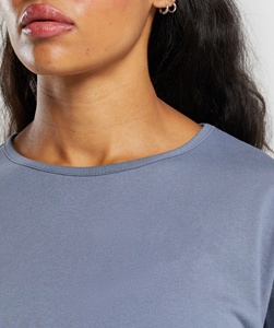 Camiseta de manga larga para mujer 100% Jersey de algodón Pull On camiseta ligera cuello redondo cómodo sólido de moda para mujer - Product Image 5