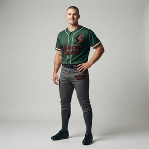 Conjunto de Uniforme de Béisbol Personalizado, Jersey con Botones y Pantalones con Bordado Tackle Twill para Equipos Juveniles y Adultos - Product Image 1
