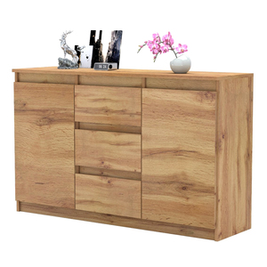 Buffet Modulaire Moderne de Luxe en Bois Massif avec Tiroirs et Portes de Rangement (3 pieds) pour Salon et Mobilier d'Hôtel - Product Image 1