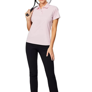 Camiseta Polo de Mujer, Color Lavanda, Manga Corta, Mezcla de Algodón, Transpirable, Cómoda, con Cuello, Estilo Casual, Proveedor Mayorista OEM ODM - Product Image 6