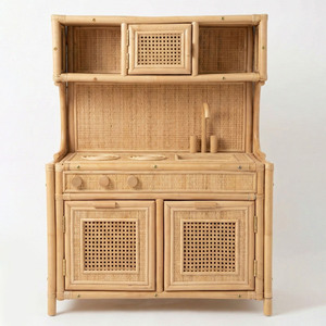 Jouet de cuisine en rotin fait main, cuisinière pour enfants, ensemble de jeu de cuisine, jouets éducatifs en gros - Product Image 5