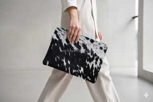 Premium Cowhide Hair-On Leather Laptop Sleeve Case For 13 14 15 Inch Wholesale Supplier LHLS-0009 - Product Image 6