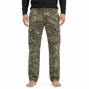 Pantalon cargo camouflage en coton pour femme, taille mi-haute, coupe droite ample, multi-poches, style streetwear décontracté, OEM - Product Image 1