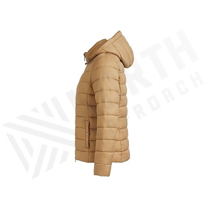 Hooded Quilted Waterproof <b>Bubble</b> Jacket Black Full Sleeve Winter Windproof Cotton Shell Knitted Fabric Polyester Filling Stand - Product Image 3