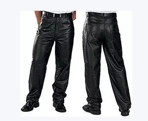 Factory Made Hot Sales Latest Design Washed <b>Men's</b> <b>Leather</b> <b>Pants</b> Lightweight High Waist Casual Breathable Wholesale Best Quality - Product Image 1