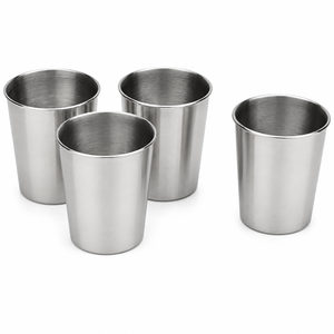 Lot de verres en acier inoxydable de qualité alimentaire, poli miroir, incassables, sans pied, pour la vente en gros - Product Image 3