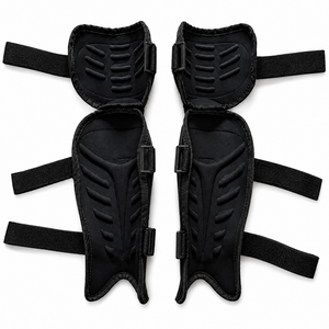Protège-tibias de hockey sur glace IBERIA Premium |   Sangles réglables personnalisées, protection contre les chocs en plastique PP rigide, absorption des chocs, respirant - Product Image 4