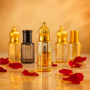 Luxury Arabic Style Glass Roll-on Bottle UV-Coated Arabian <strong>Attar</strong> Essential Oil <strong>Perfume</strong> with Screw Cap Capacity Option - Product Image 2