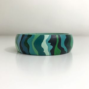 Bracelets rayés peints à la main, bijoux écologiques traditionnels pour les occasions festives, bracelet peint, Inde - Product Image 1