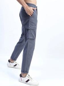 Pantalones Cargo informales ajustados de algodón de alta calidad para hombre, pantalones de entrenamiento transpirables y con bolsillo y cremallera, venta al por mayor, personalizables - Product Image 4