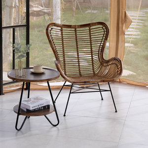 Cemlyn Hotel <b>Armchair</b> Durable Metal and Natural Rattan <b>Comfortable</b> Seating Option - Product Image 6