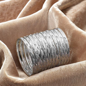 Wholesale Women's Silver Plated Brass Bangles-Traditional Fashion Party Wear 12 Piece <b>Set</b> Customized Size - Product Image 3