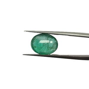 Émeraude ovale verte de 4,56 carats provenant de Zambie, pierre précieuse brute, rapport Ratti 6.25 - Product Image 4