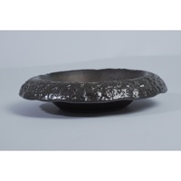 Assiettes empilables en grès irrégulier en forme de feuille, peintes à la main, style Japandi, 8 pouces, Indonésie