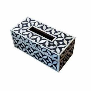 Boîte à mouchoirs et support décoratif de luxe faits à la main en os incrusté, écologiques et de designer, accessoire de maison Tradebyd - Product Image 1