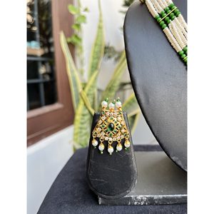 Conjunto de Collar Jadau Verde con Baño de Oro sobre Latón, Estilo Étnico Indio, para Mujer, Regalo para Bodas y Fiestas, Calidad de Exportación - Product Image 2