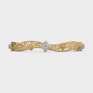 Brazalete Avina Jewels OEM de Oro Amarillo/Blanco/Rosa de 9K con Diseño de Rejilla, Diamante Cultivado en Laboratorio, Chapado en Rodio, Certificado por IGI - Product Image 4