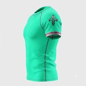 Nueva Camiseta de Rashguard para MMA para Adultos, Manga Corta, Cuello Redondo, Impresión por Sublimación, Secado Rápido, Transpirable, Material de Spandex/Poliéster para Hombre - Product Image 5
