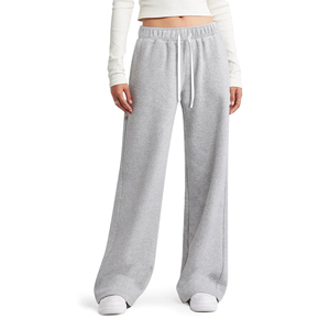 Pantalon d'été pour femme de haute qualité, coupe droite, jambe large, style décontracté, évasé, jogging ample, 100% coton - Product Image 1