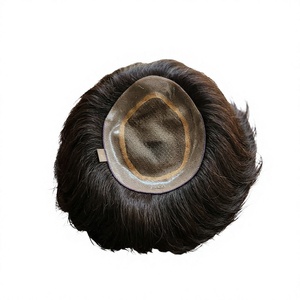 Toupet Taz Premium en Cheveux Indiens Remy, Base en Soie Mono, Densité 100%, Style Lisse Central, Nœuds Invisibles, 40-80g pour Usage Quotidien - Product Image 1