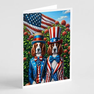 All American Welsh Springer Spaniel Cartes de vœux Pack 8 A7 Whimsical 5x7 Cartes vierges avec enveloppes - Product Image 1