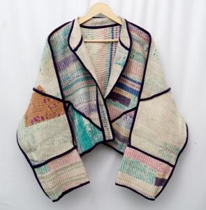 A2ZCraftBazar Veste en coton Kantha vintage écologique pour femme, motif dessiné à la main, style automne, séchage rapide, respirante - Product Image 2