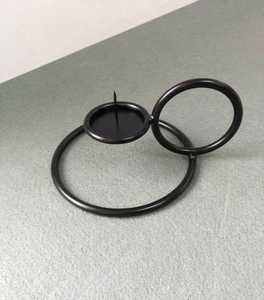 Iron <b>Candlestick</b> Holder with Curved Handle <b>Black</b> Metal Home Decoration Durable Design for Table Use - Product Image 5
