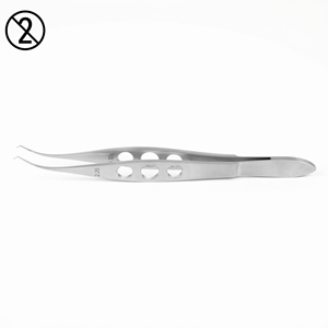 คีมจับเนื้อเยื่อแบบใช้ครั้งเดียวทิ้ง Harms-Colibri Forceps รุ่นยาว ผลิตจากสแตนเลสสตีล สำหรับการผ่าตัดจักษุวิทยา ความแม่นยำสูง - Product Image 1