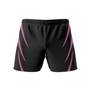 <b>Men</b> Red Solid Sport <b>Shorts</b> Front Logo Mid Elastic Waist <b>White</b> Side Stripes Quick Dry 100% Polyester Digital Printing Summer - Product Image 3