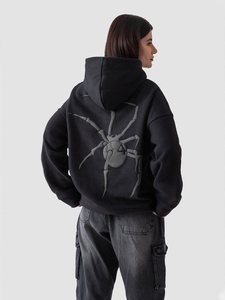 Spider Zipper Hoodie Y2K Oversized Full <b>Zip</b> Men 100% Cotton Knitted Eco-Friendly Winter Pullover - Product Image 4