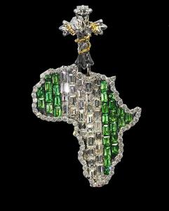 Colgante Personalizado con Mapa de África, Amuleto de Moissanita con Corte Esmeralda, Joyería en Tono Plata, Regalo Unisex, Plata 925, Joyería de Lujo Unisex - Product Image 3