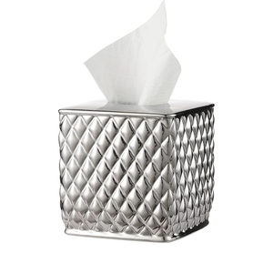Boîte à mouchoirs martelée effet diamant, légère, finition dorée, centre de table de mariage, prix abordable - Product Image 1